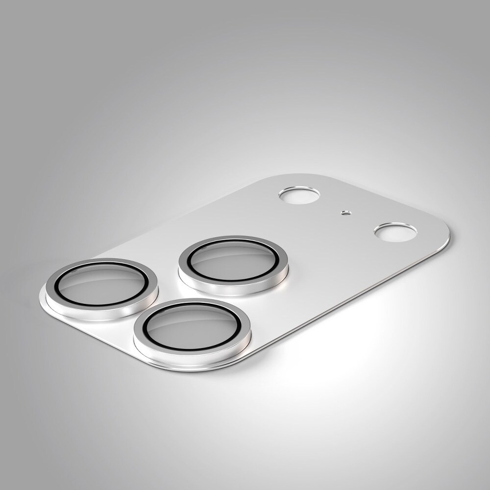 Etteri kameraskydd till iPhone 17 Pro Max - Silver / kameralinsskydd aluminium / linsskydd 9H glas, bild 3