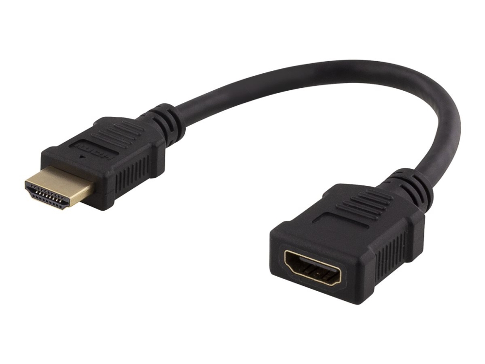 HDMI-förlängningskabel, rak, ha-ho, max 3840x2160@30Hz, 0,2 meter, svart, bild 2