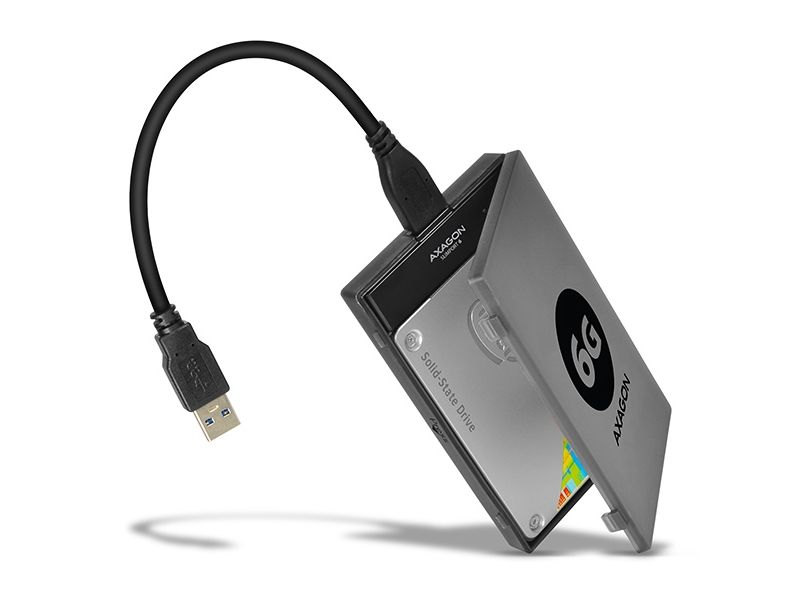 Axagon ADSA-1S6, HDD- / SSD kabinett, 2.5, SATA, Serial ATA II, Serial ATA III, 5 Gbit/s, Byte under drift (hotswap), Svart