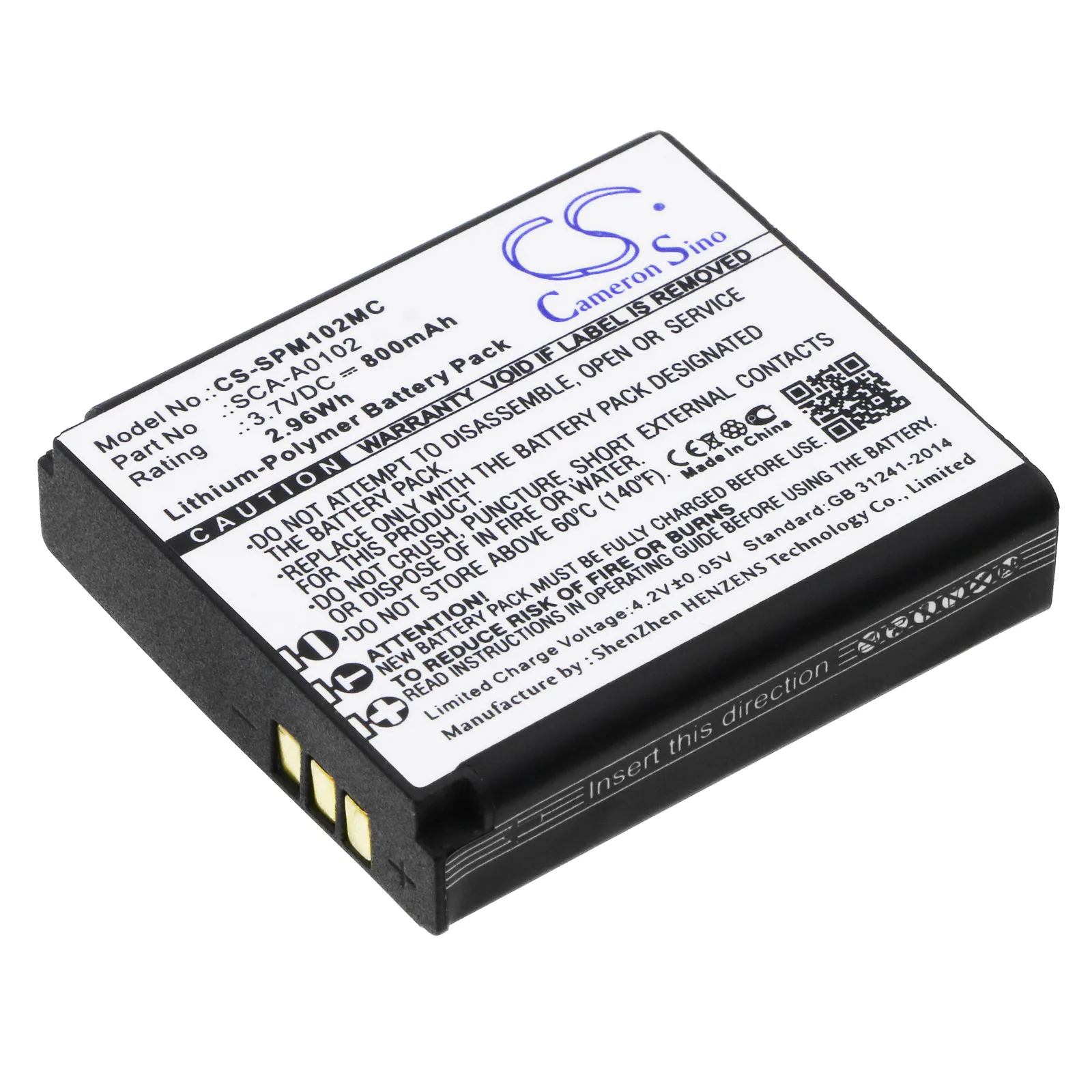 Batteri till Kamera för Sena Sena Prism, Prism Bluetooth Action Camera, SCA10 m.fl.