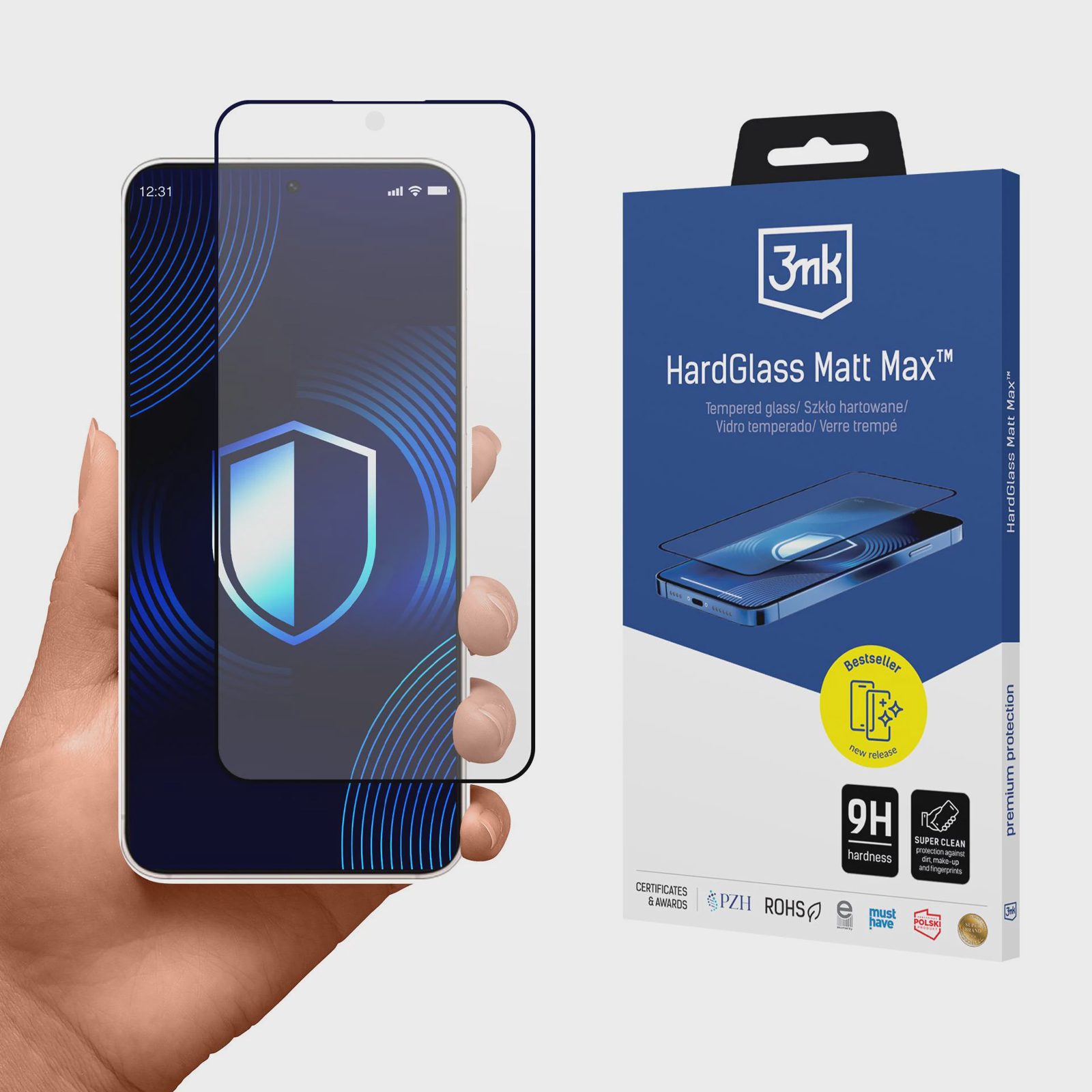 3mk HardGlass Matt Max härdat glas till Samsung Galaxy S25 Edge