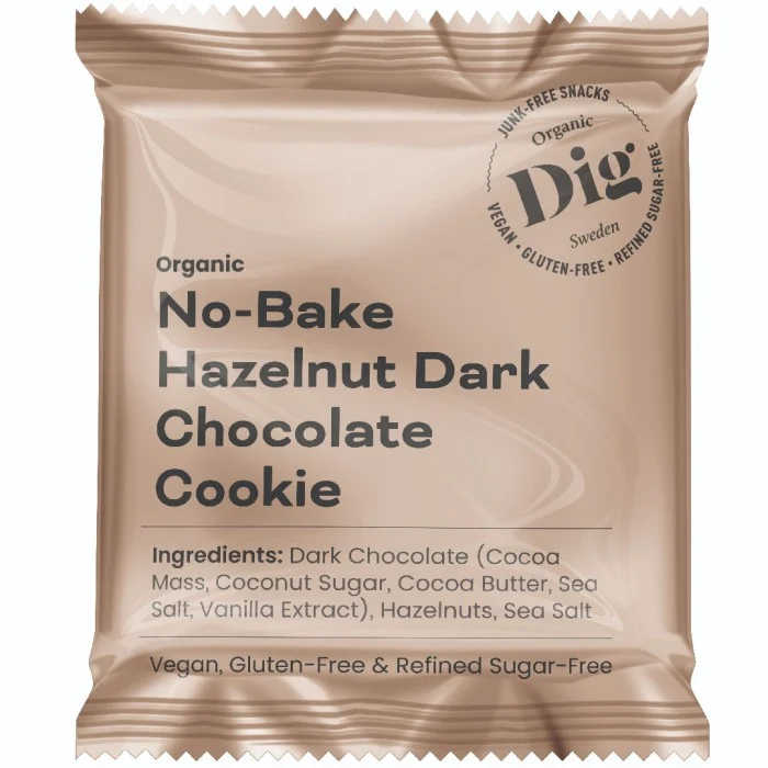Dig Organic No-Bake Hazelnut Dark Chocolate Cookie 35 g