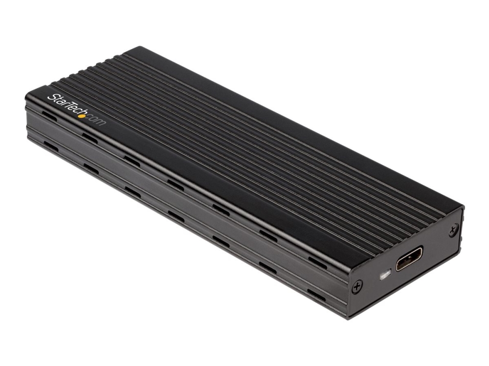 StarTech.com USB-C 10 Gbit/s till M.2 NVMe SSD-inneslutning - Bärbart externt M.2 NGFF PCIe-aluminiumhölje - 1 GB/s Läs/skriv - Stöder 2230, 2242, 2260, 2280 - TB3-kompatibel - Mac och PC - Förvaringslåda - M.2 - M.2 Card - USB 3.1 (Gen 2) - svart