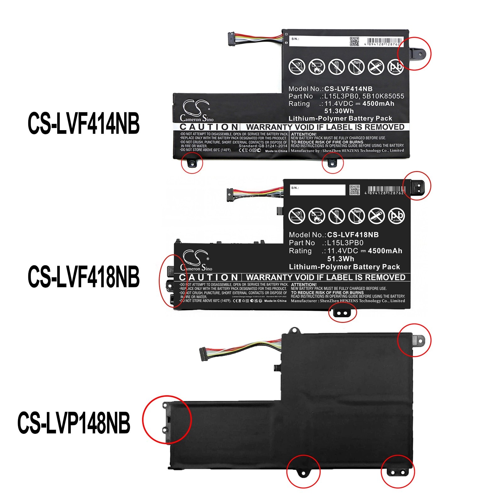 Batteri till Laptop, Bärbar dator för Lenovo Flex 4 1470, Flex 4 1480, 80SA0002US m.fl., bild 3
