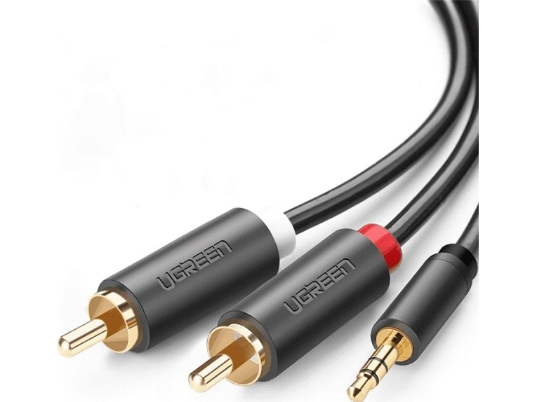 Ugreen AV102 10511 3.5 mm till 2RCA kabel 1,5 meter grå