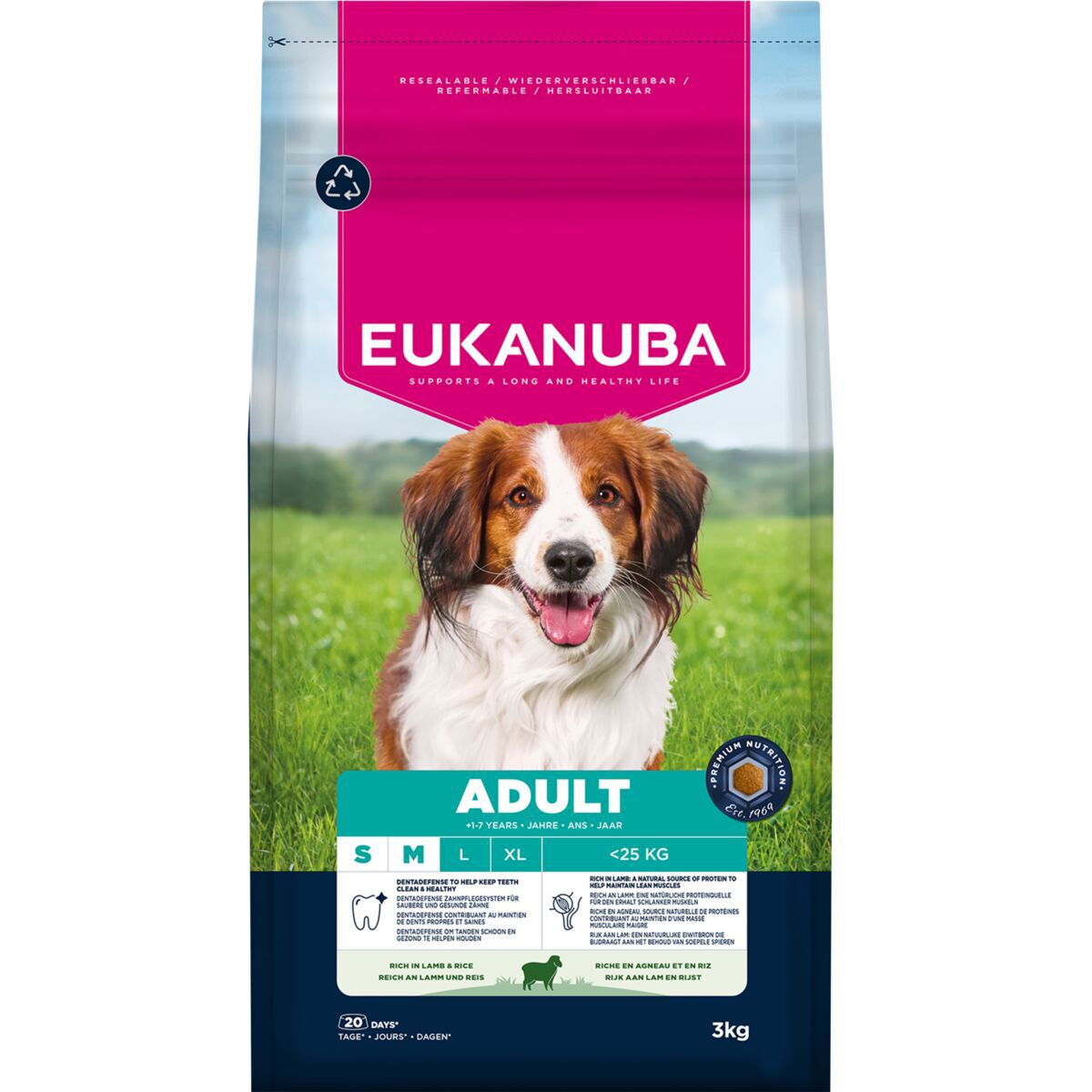 Eukanuba Dog Adult Small & Medium Breed Lamb & Rice Torrfoder till Hund 3kg