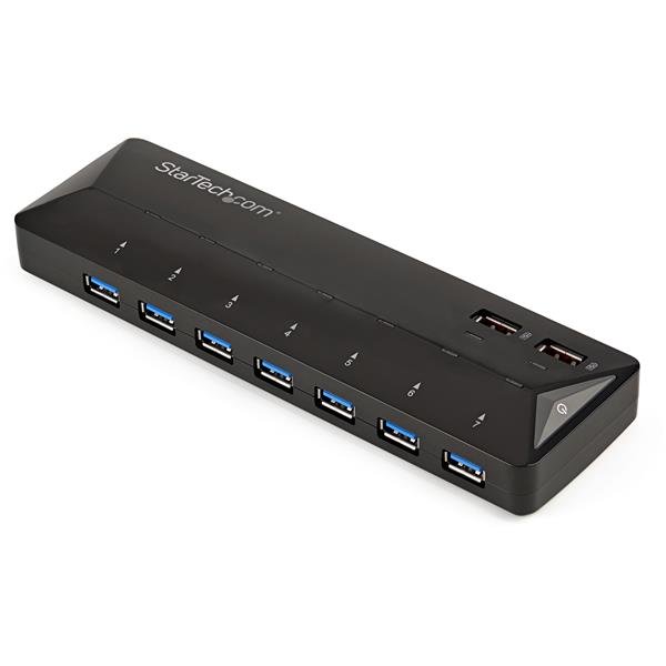USB 3.0-hub StarTech ST93007U2C, 7xUSB 3.0 + 2x2,4A snabbladdningsportar, inkl. strömadapter, bild 3