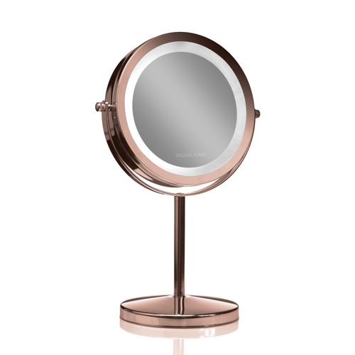 Gillian Jones Table Mirror With Led Light & x10 Magnification Copper