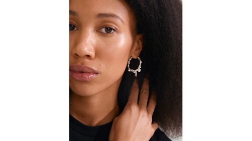 PILGRIM - ANA Pearl & Crystal Hoops - Silver Plated - 32 mm, bild 3