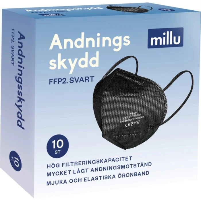 Millu Andningsskydd FFP2 Svart 10 st