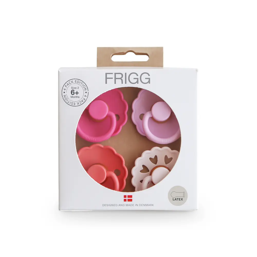 Frigg - 4-Pack Pacifiers - Rosy Romance - Size 2