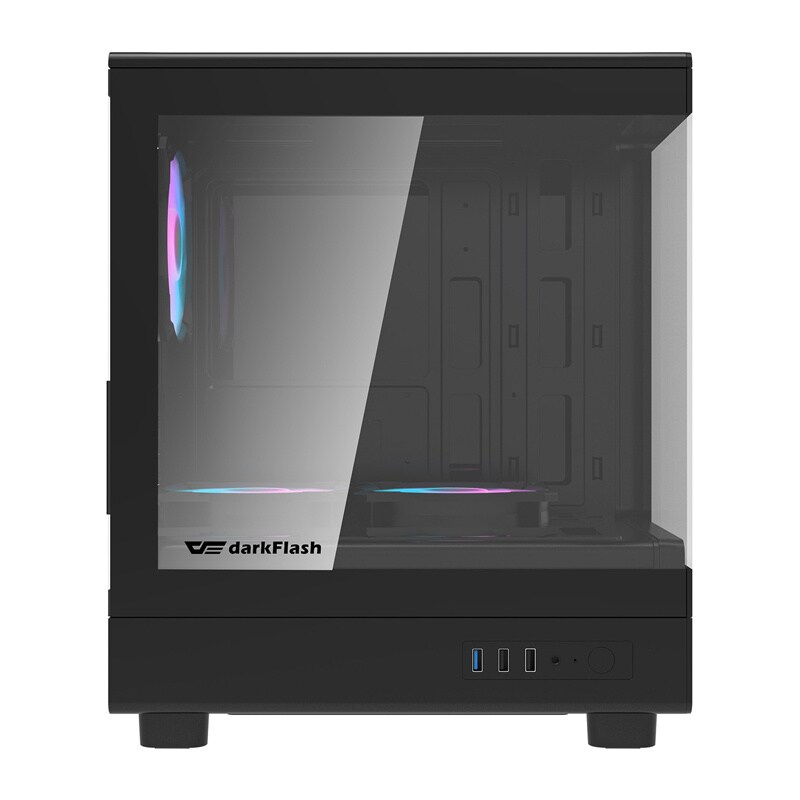 Darkflash DB330M Computer Case + 3 Fans - Chassi - Svart, bild 3