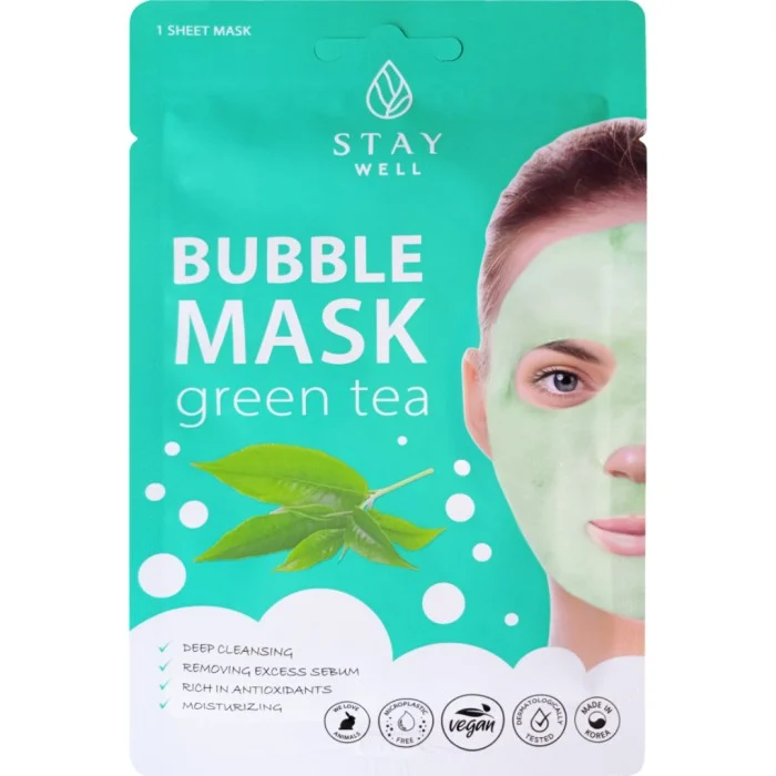 Stay Well Deep Cleansing Bubble Mask Green Tea 1 pcs, bild 2