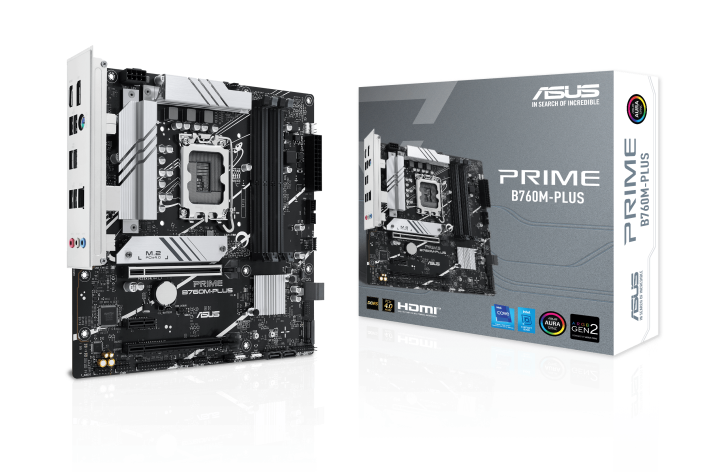 Asus Prime B760M-PLUS, Intel LGA1700, PCI Express, MicroATX, 4xDDR4, 2xM.2 + SATA3 RAID, HDMI/DP, USB 3.2, 2.5Gbe LAN, Aura Sync RGB, bild 3