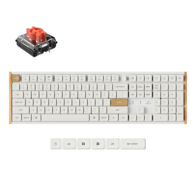Keychron K5 Ultra Wood White Wireless Pom Red