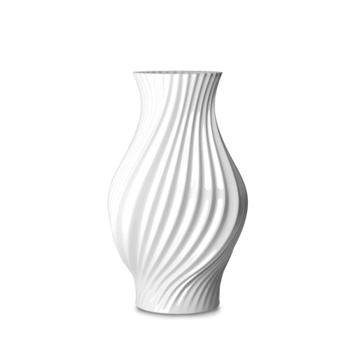 Lyngby Porcelæn - Twist Vas - Vit - 25 cm