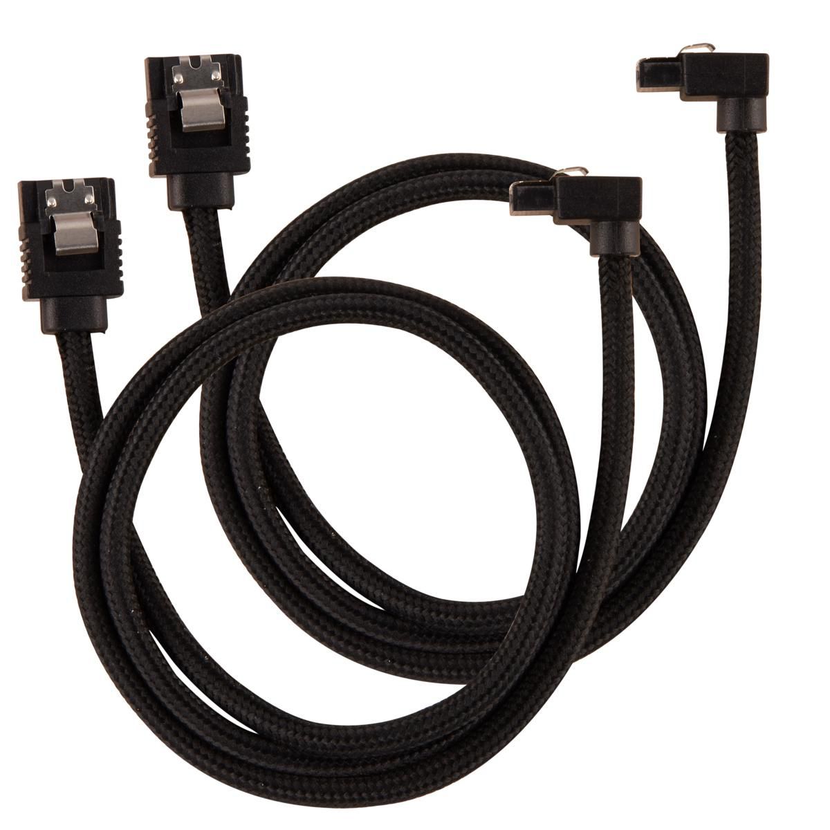 Corsair SATA-kabel Vinklad Svart 60cm 2-pack, bild 3