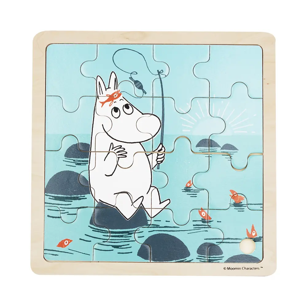 Trä pussel - Mumin Fiskar 16 Bitar