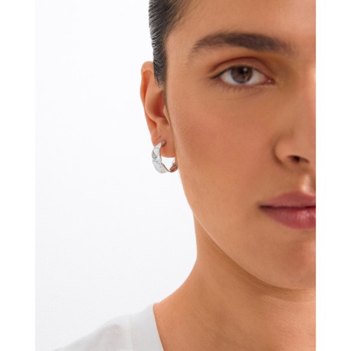 PILGRIM - Elara Organic Shaped Hoop Earrings - Silver Plated - 2.2 cm