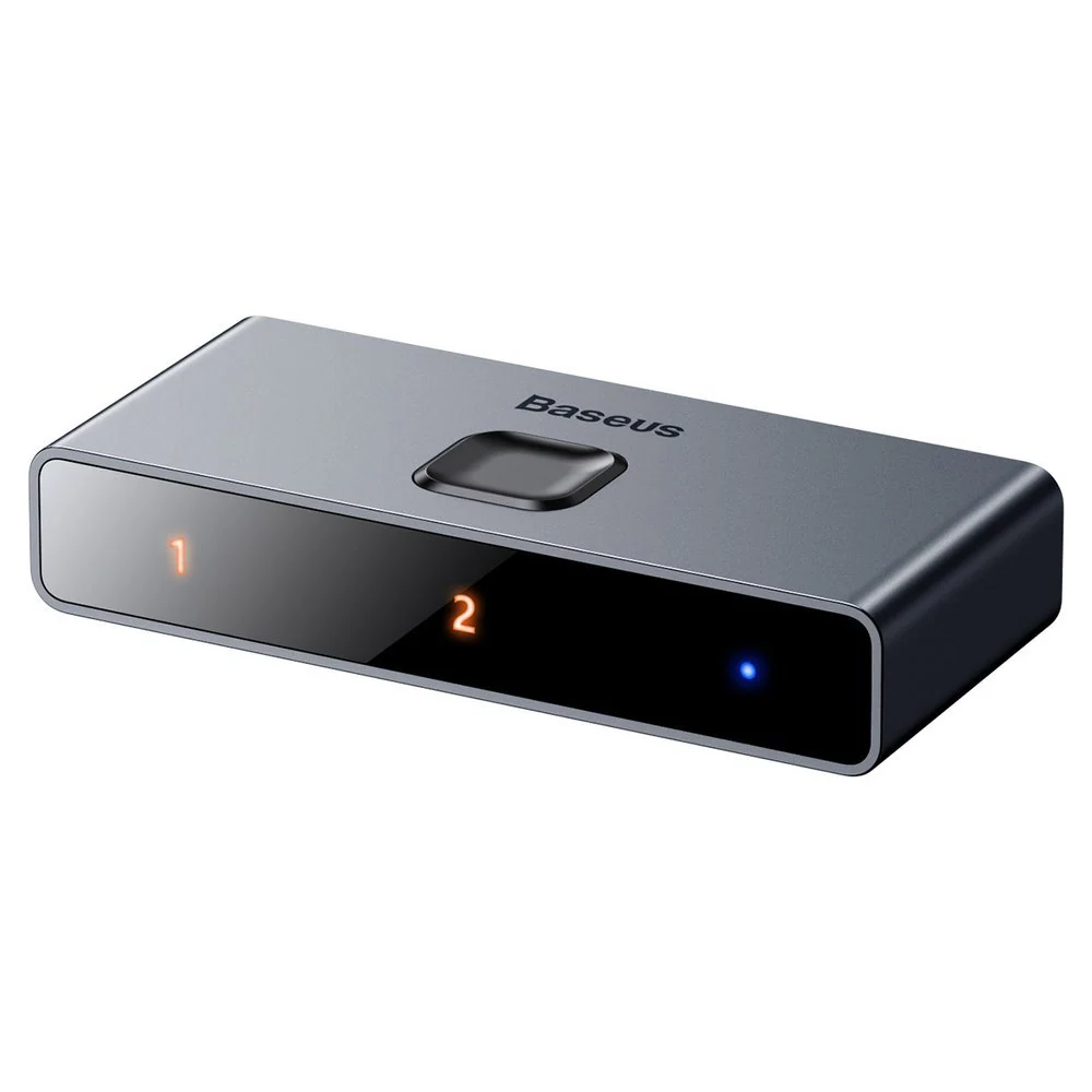 Baseus dubbelriktad switch splitter switcher HDMI - 2x HDMI 4K / 30 Hz grå (CAHUB-BC0G), bild 4
