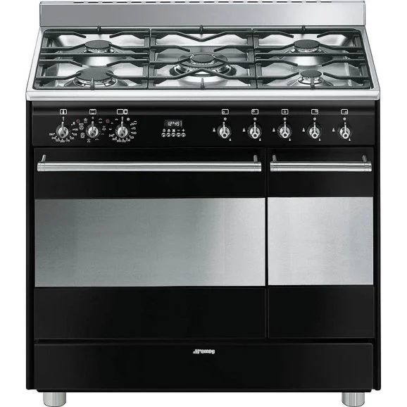 Smeg Concert Classic Gasspis 90cm SCB92MN8 (svart)