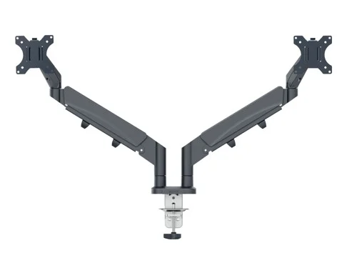 Leitz Ergo Utrymmesbesparande dubbel monitorarm, grå, bild 2