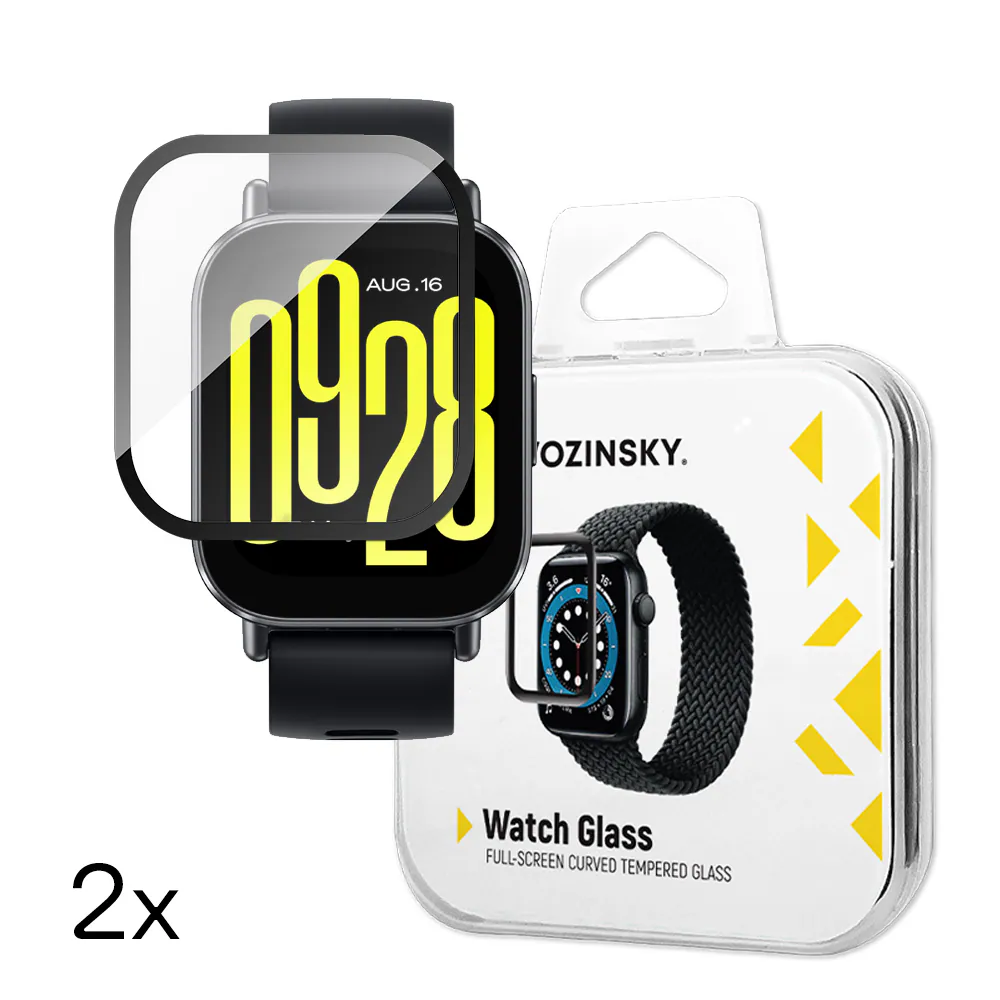 Wozinsky Härdat glas med full limning för Xiaomi Redmi Watch 5 Active (2 st.)