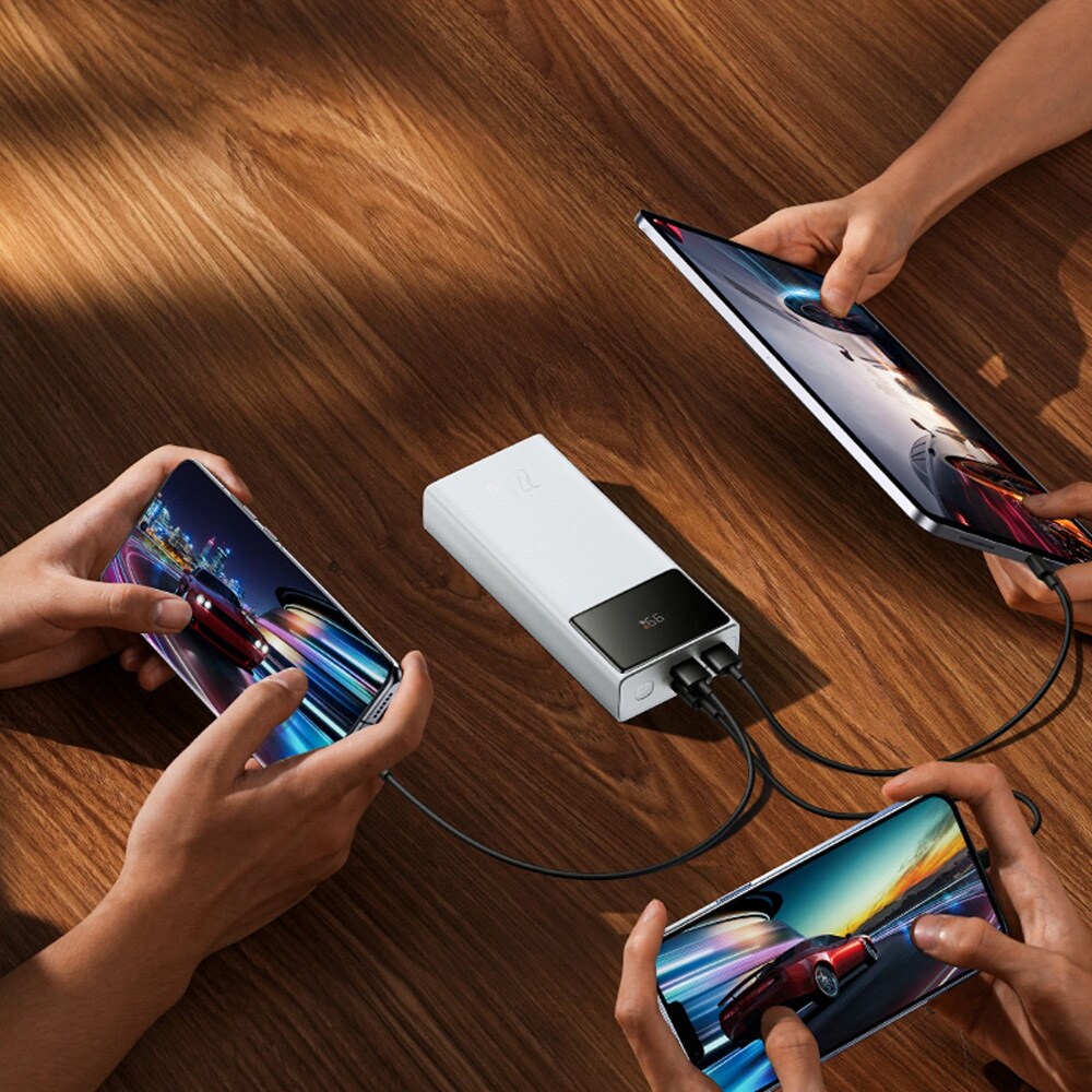 Baseus EnerFill Powerbank 30000mAh 22,5W med USB, USB-C - Vit, bild 2
