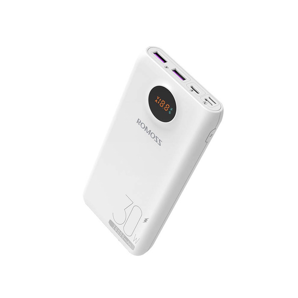 Romoss Pro Powerbank 20000mAh med PD 30W och LED-skärm - Vit, bild 2