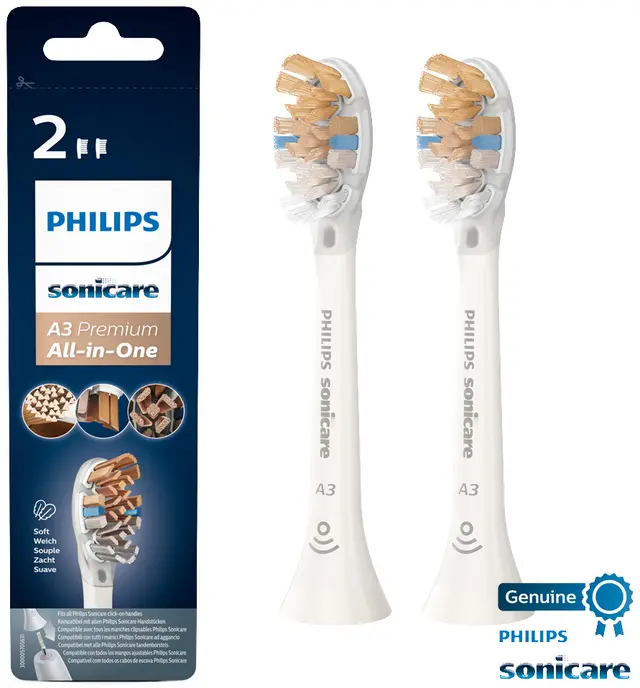 Philips HX9092/10 borsthuvuden, vit, 2-pack