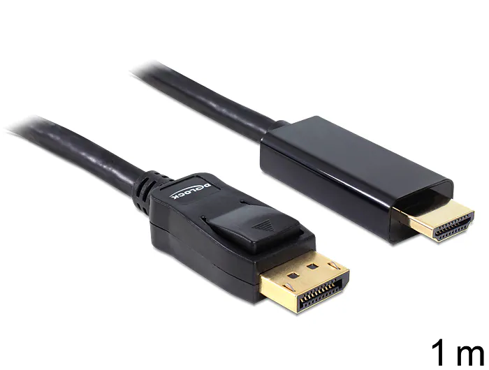 Delock DisplayPort till höghastighets-HDMI-kabel, passiv, 1m - svart