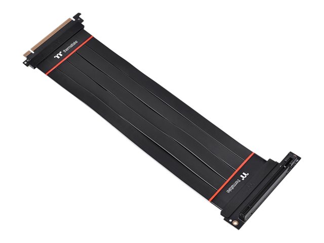 Thermaltake TT Premium PCI-E 4.0 Extender - PCI Express x16-kabel - 164 pin PCI Express (hane) till 164 pin PCI Express (hona) vinklad - 30 cm - svart