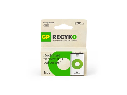 GP - ReCyko Rechargeable 9V-battery, 200 mAh (1-pack), bild 2