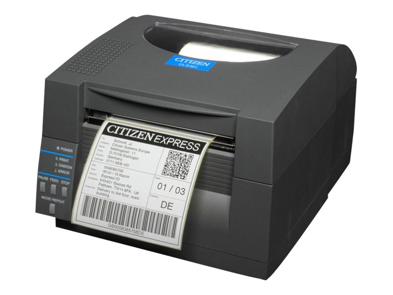 Citizen CL-S521II - Etikettskrivare - direkt termisk - Rulle (11,8 cm) - 203 dpi - upp till 150 mm/sek - USB, seriell - svart