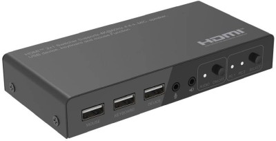 Systemswitch MicroConnect MC-HDMIKVM0201-4K, 2-vägs KVM, HDMI 2.0 4K@60Hz, hybrid USB-A/USB-C, ljud