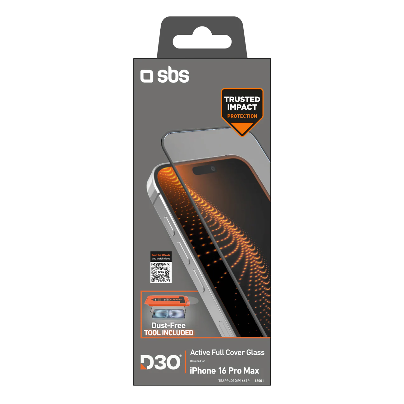 SBS härdat glas med D3O-teknik med applikator för iPhone 16 Pro Max, bild 2