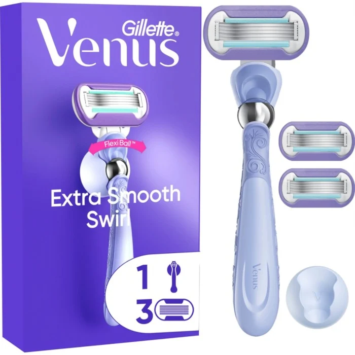 Gillette Venus Deluxe Smooth Swirl Razor 3 razor blade refills