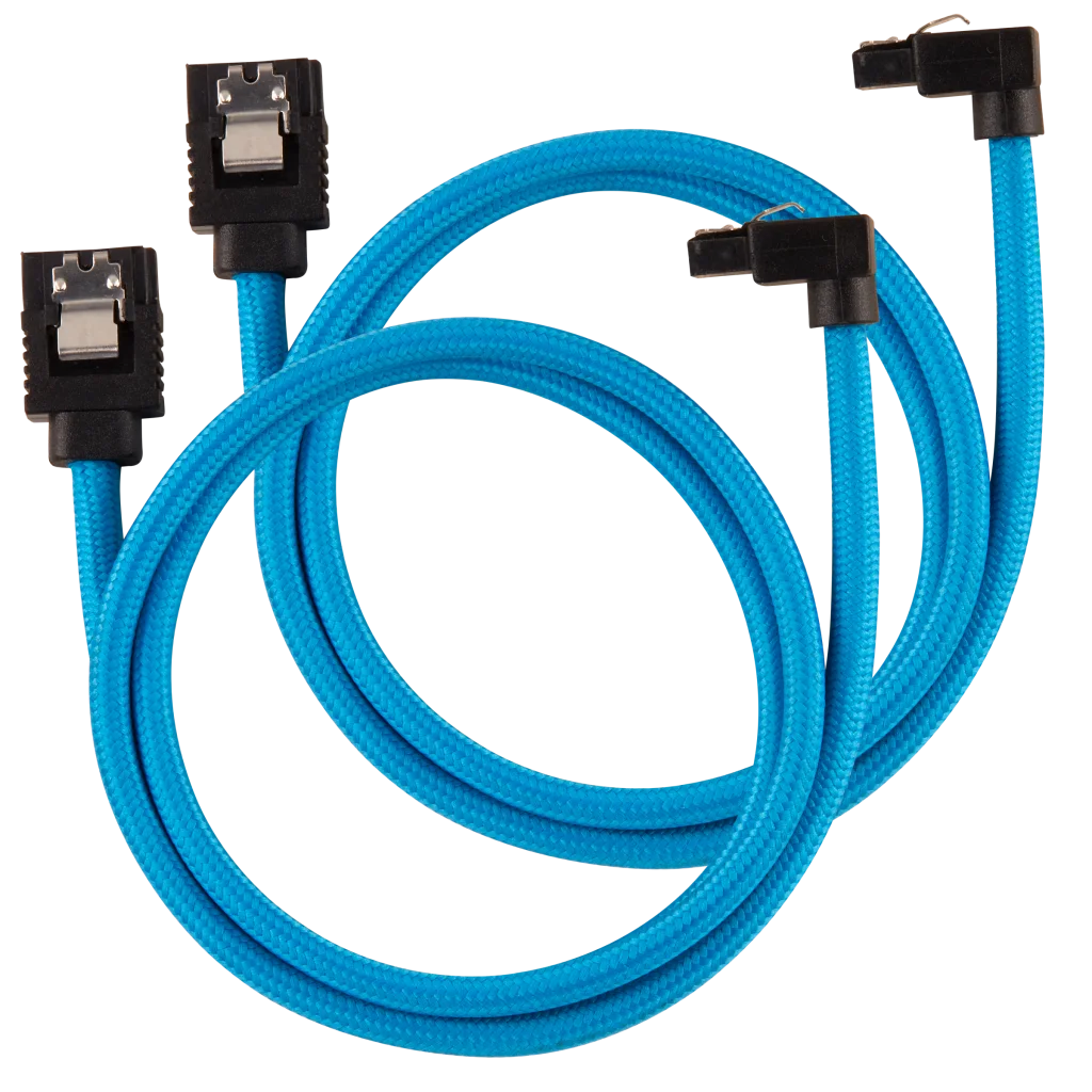 Corsair SATA-kabel Vinklad Blå 60cm 2-pack