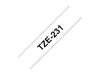 Brother TZE231 Tejp 12 mm X 8 M, svart/vit