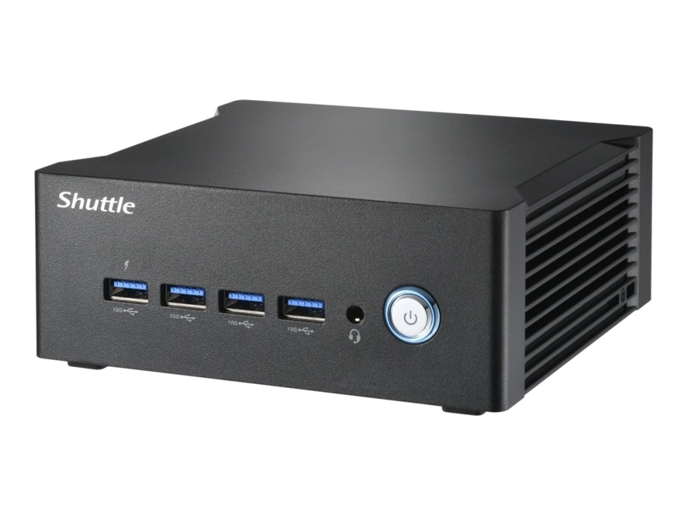 Shuttle XPC nano NT10H5 - Barebone - mini-PC 1 x Core Ultra 5 125H / upp till 4.5 GHz - RAM 0 GB - Intel Arc Graphics - Gigabit Ethernet, 2.5 Gigabit Ethernet - svart