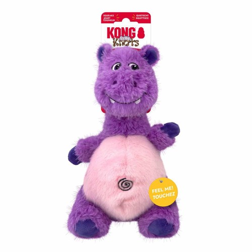 Kong - Knots Belly Hippo - Purple - M/L 28x16x13CM