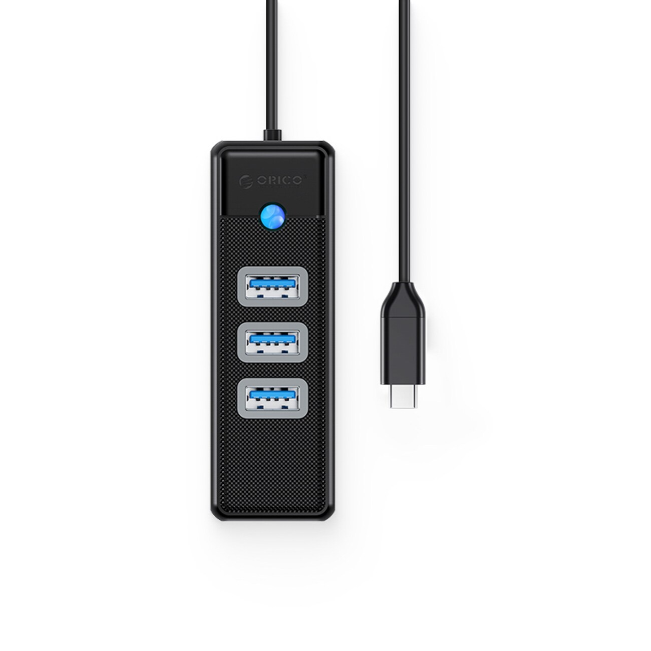 Orico PW3UR25-C3 USB-hubb med 4 portar: 3 x USB-A 3.0 och 1 x RJ45 2,5 G Ethernet, 0,15 m – svart, bild 2