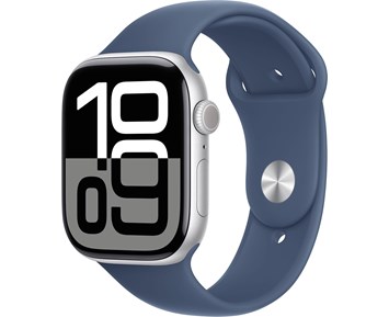 Apple Watch S10 46mm GPS (Silver Alu/Denim Sport Band) M/L