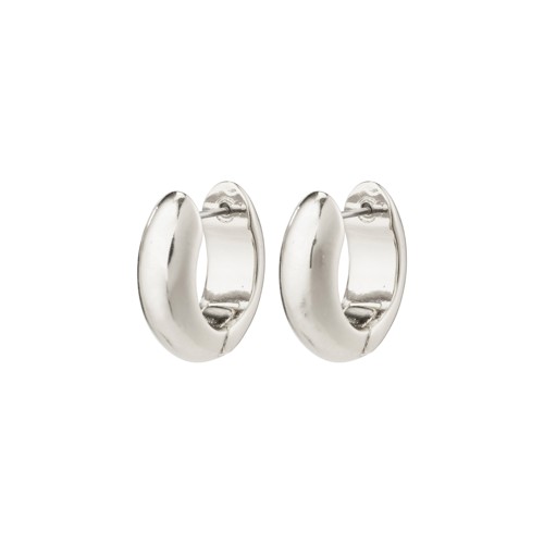 PILGRIM - MINE Chunky Huggie Hoops - Silver Plated - 17 mm