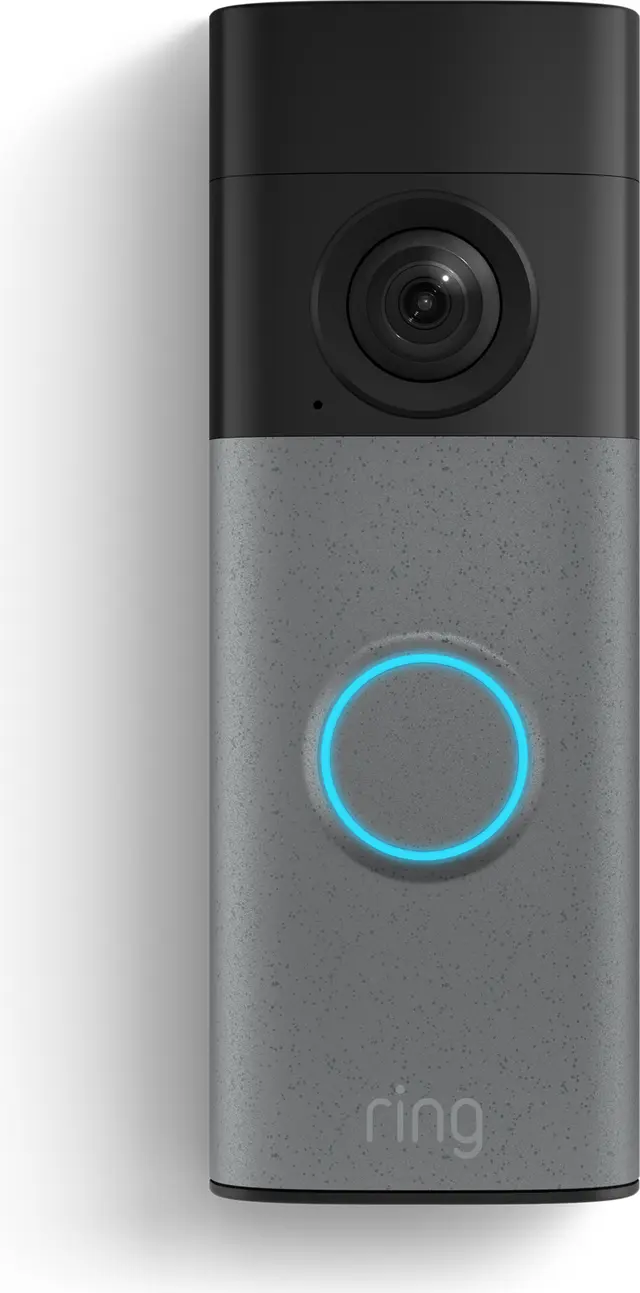 Ring Battery Video Doorbell 2nd Gen Retinal 2K videodörrklocka, Speckled Grey