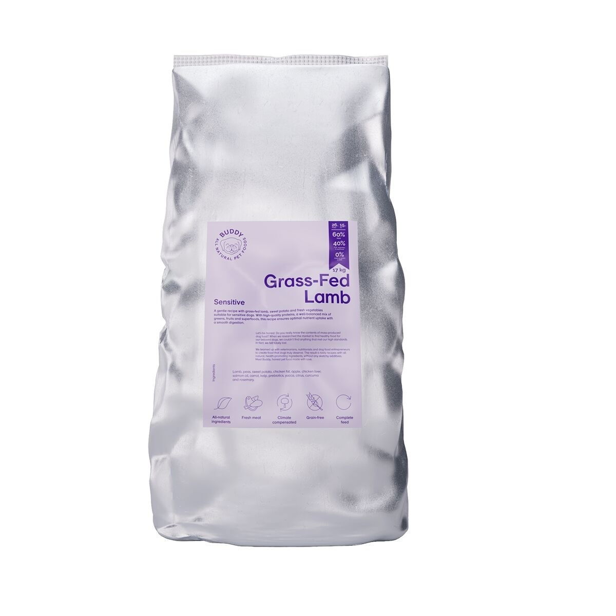 Buddy Grass-Fed Lamb Torrfoder till Hund 17 kg