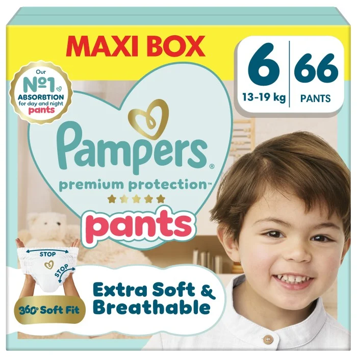 Pampers Premium Protection byxblöjor storlek 6, 66 blöjor, 13kg-19kg