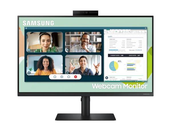 24" Samsung S24A400, IPS 1920x1080, 5 ms, 75Hz, höjdjusterbar, pivot, VGA/HDMI/DP, högtalare, USB 3.2-hubb, webbkamera, bild 3