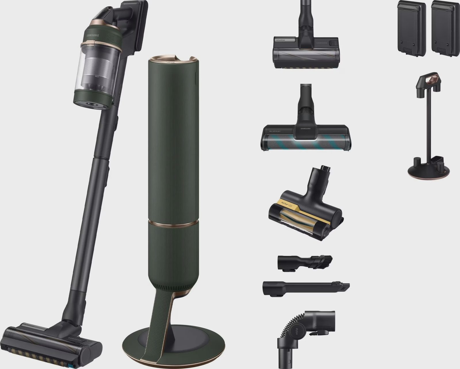 Samsung Bespoke Jet Plus Complete Extra sladdlös dammsugare med Clean Station - Woody Green