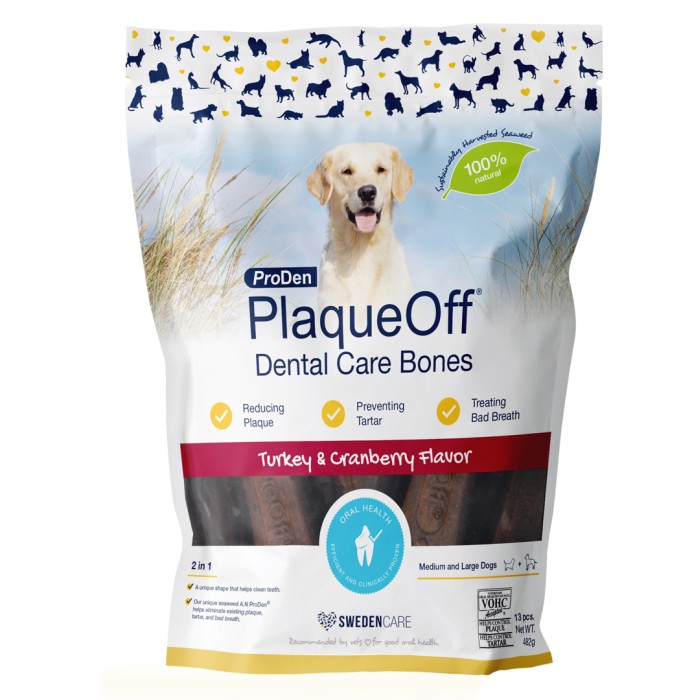ProDen PlaqueOff Dental Bones Turkey & Cranberry Flavor 485 g